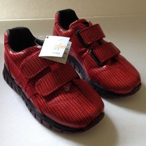 Naturino Italian Kids Red Lizard Leather Kids Shoes Boots Quality Discount New